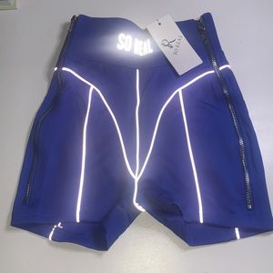 So High Waisted, Reflective Yoga/Running Shorts-NWT